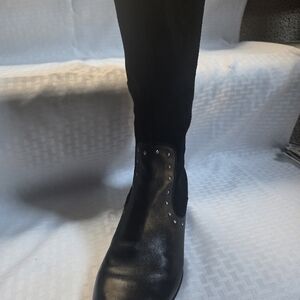 Naturalizer Black Women's Winter Rain Boots with Stud Detail